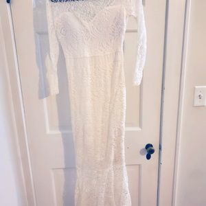 white lace dress long